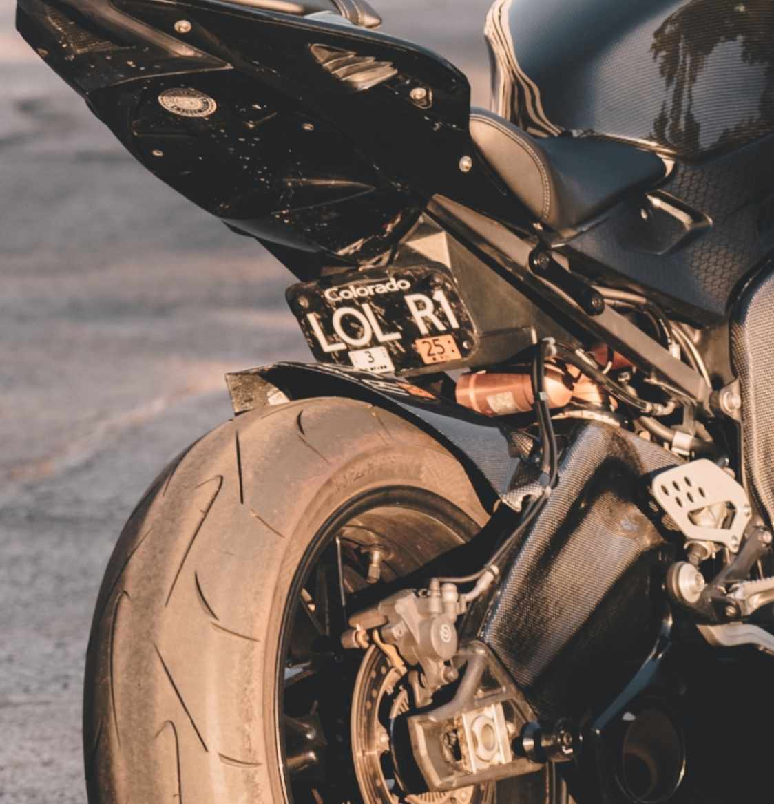 Forged Carbon Motorcyle License Plate